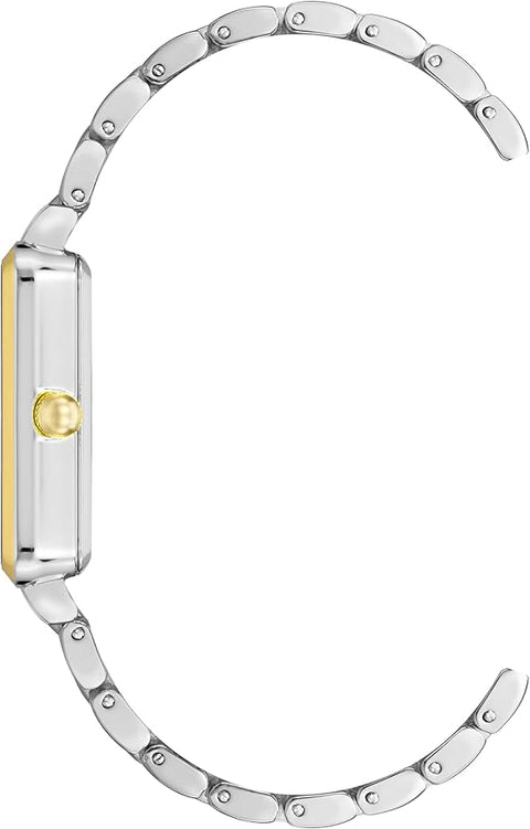 Anne Klein Reloj de Pulsera para Mujer con Detalles de Purpurina - Plateado y Dorado