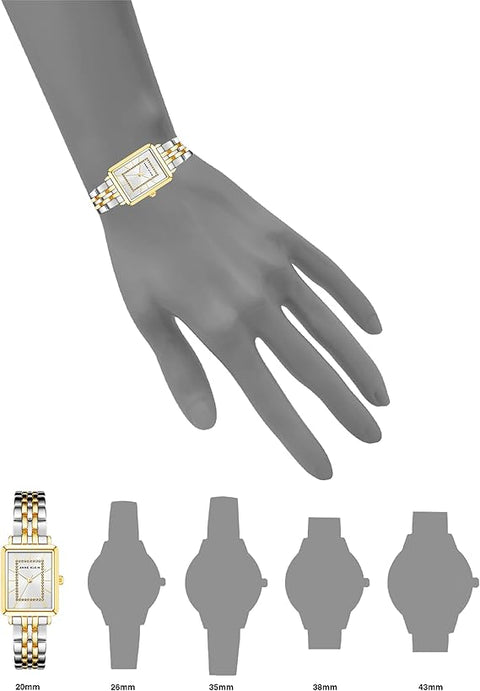 Anne Klein Reloj de Pulsera para Mujer con Detalles de Purpurina - Plateado y Dorado