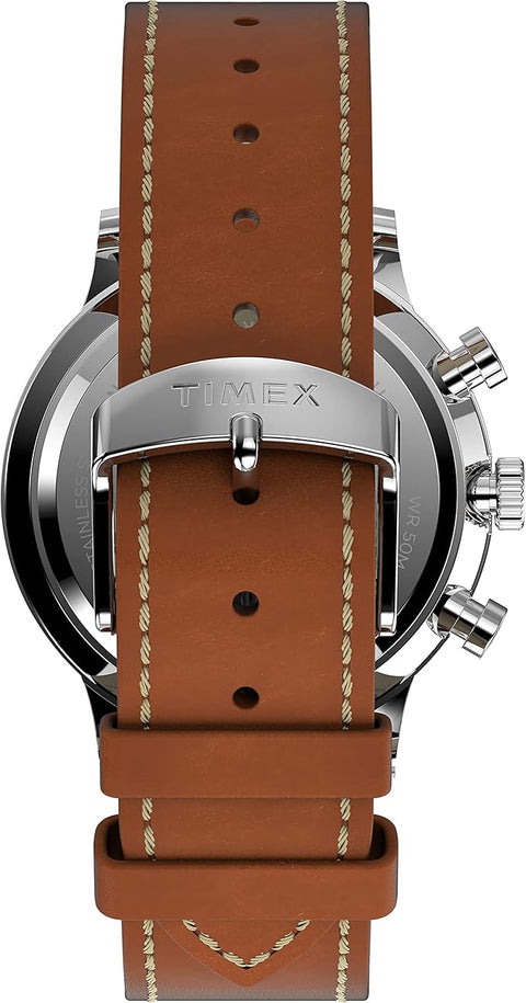 Reloj para Hombre Timex Waterbury Classic 40mm - Cronógrafo con Correa de Cuero Marrón