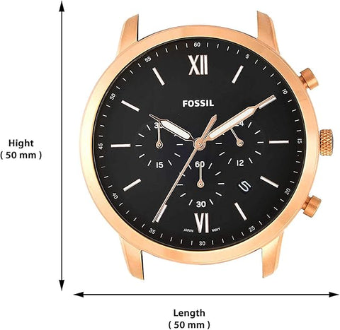 Reloj Fossil Neutra FS5381 - Cronógrafo para Hombre, Caja Rose Gold y Correa de Cuero Negro
