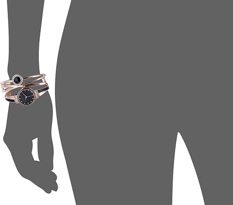 Anne Klein Juego de Reloj y Brazaletes con Detalles de Cristal Premium para Mujer