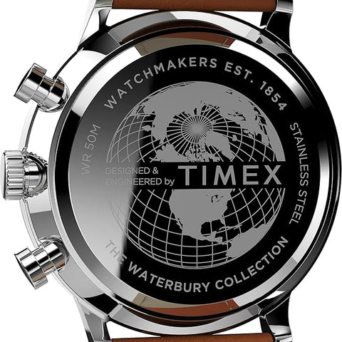 Reloj para Hombre Timex Waterbury Classic 40mm - Cronógrafo con Correa de Cuero Marrón