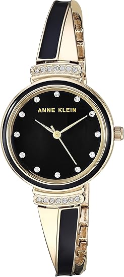 Anne Klein Set de Reloj y Brazaletes para Mujer con Cristales Premium – AK/3292BKST
