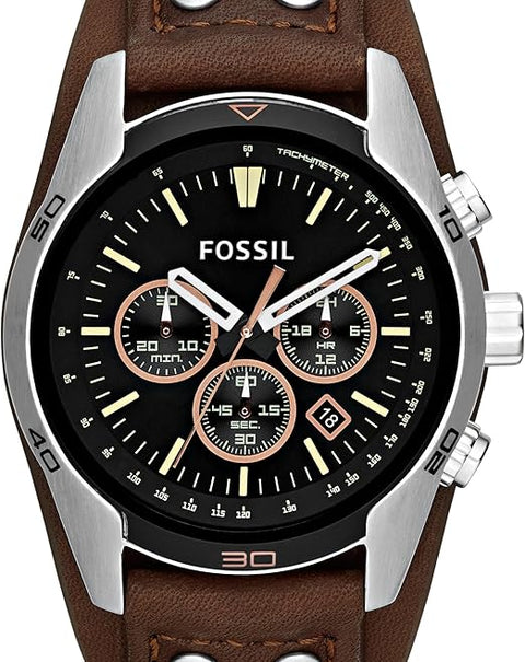 Reloj Fossil Coachman CH2564 – Cronógrafo Clásico de Cuero Negro