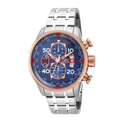 Reloj para Hombre Invicta Aviator 17203 – Plateado con Carátula Azul 48 mm