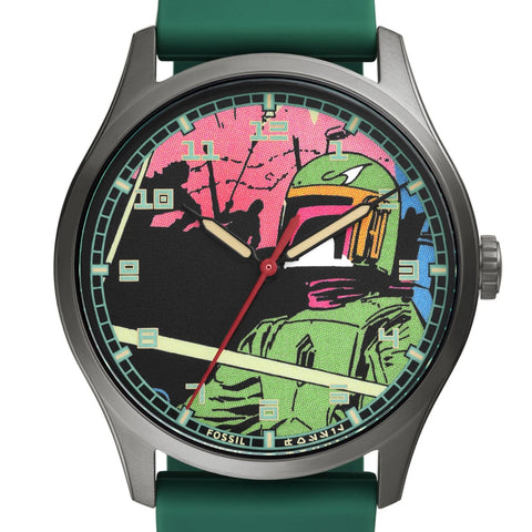 Reloj Fossil Edición Especial Star Wars Boba Fett SE1106 – Verde con Correa de Silicona