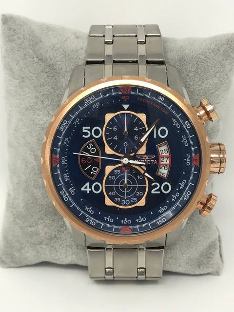 Reloj para Hombre Invicta Aviator 17203 – Plateado con Carátula Azul 48 mm