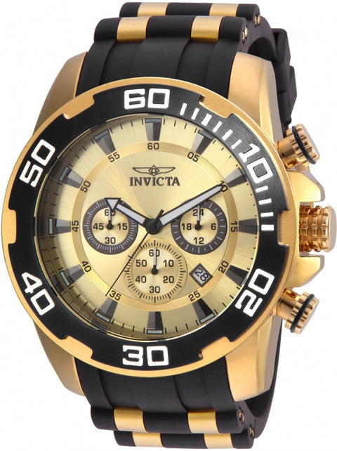 Reloj para Hombre Invicta Pro Diver 22346 – Dorado con Correa Negra 50 mm