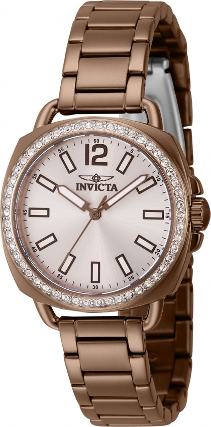 Invicta Wildflower 46344 Reloj para Mujer Marrón de Acero Inoxidable con Esfera Plateada