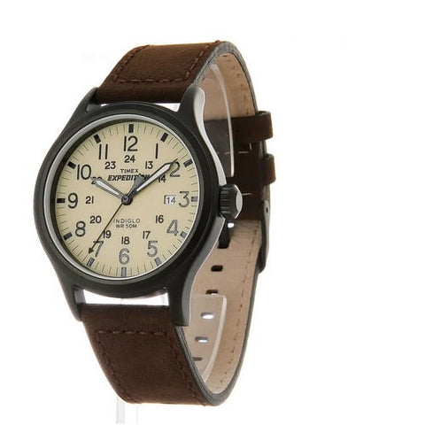 Reloj Timex Expedition Scout T49963 – Clásico Outdoor con Correa de Cuero Marrón