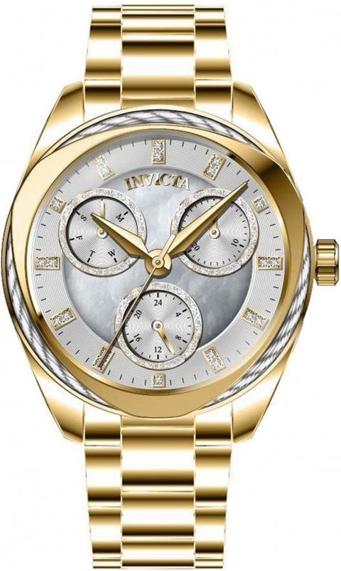 Invicta Bolt 31996 Reloj para Mujer Dorado con Cronógrafo y Esfera Nácar