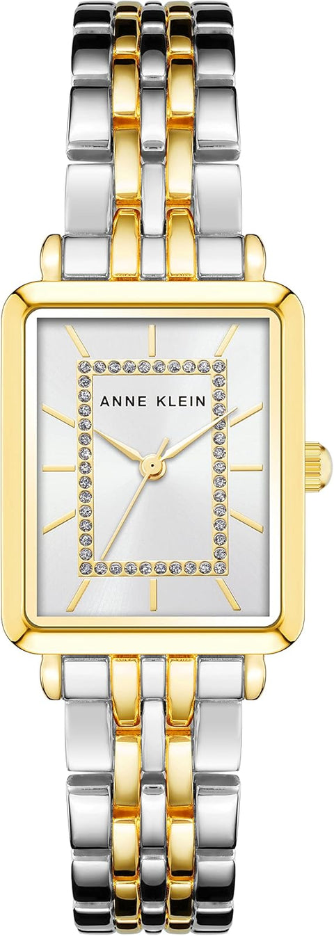 Anne Klein Reloj de Pulsera para Mujer con Detalles de Purpurina - Plateado y Dorado
