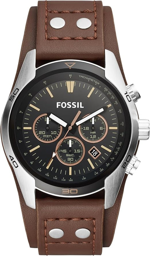 Reloj Fossil Coachman CH2564 – Cronógrafo Clásico de Cuero Negro