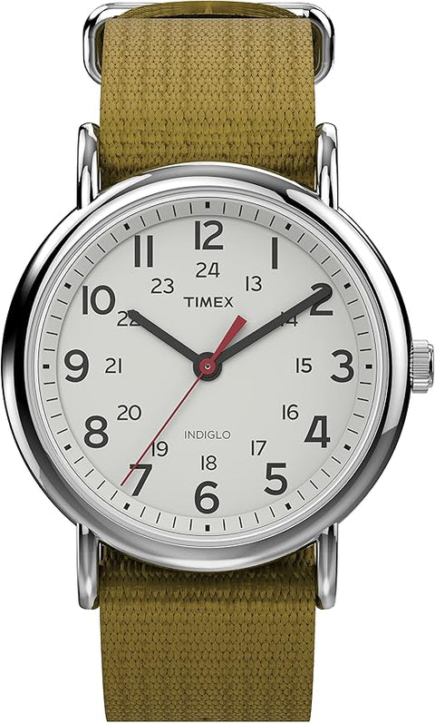 Timex Weekender Reloj Unisex 38mm con Correa Verde Oliva