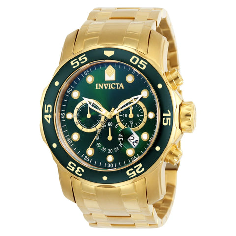 Invicta Pro Diver 0075 Verde Dorado - Reloj para Hombre en Acero Inoxidable (48mm)