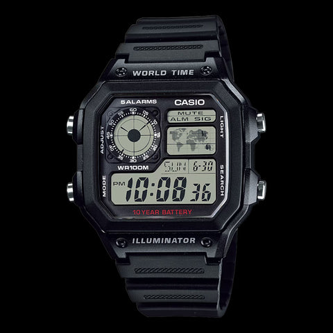 Reloj Casio AE-1200WH – Digital con Mapa Mundial