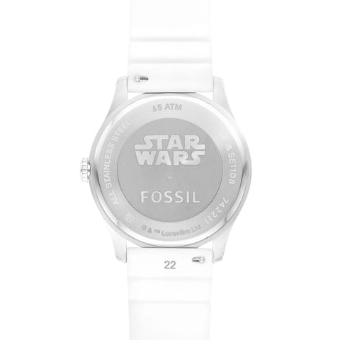 Reloj Fossil Edición Especial Star Wars Stormtrooper SE1108 – Blanco con Correa de Silicona