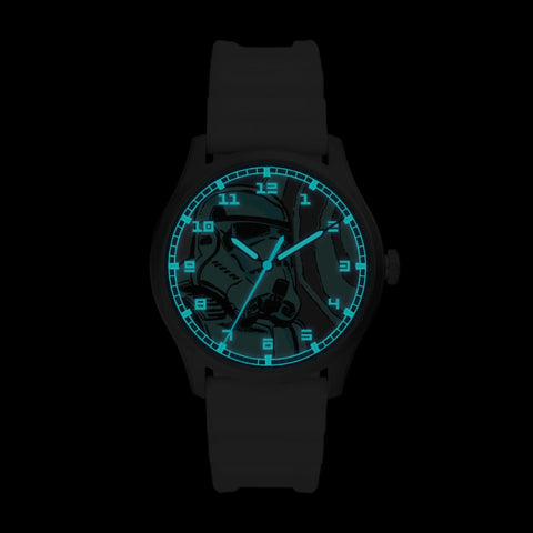 Reloj Fossil Edición Especial Star Wars Stormtrooper SE1108 – Blanco con Correa de Silicona