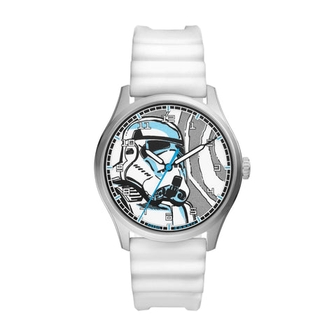 Reloj Fossil Edición Especial Star Wars Stormtrooper SE1108 – Blanco con Correa de Silicona