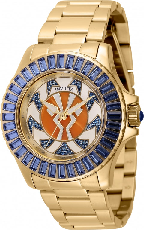 Invicta Star Wars Ahsoka 43759 – Reloj para Mujer 36 mm Dorado con Detalles Inspirados en Ahsoka Tano