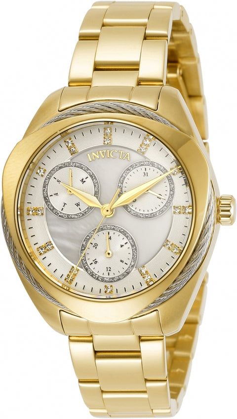 Invicta Bolt 31996 Reloj para Mujer Dorado con Cronógrafo y Esfera Nácar
