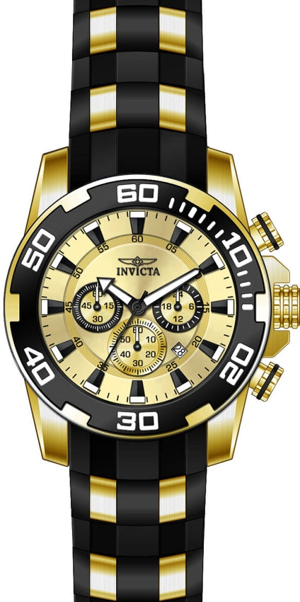 Reloj para Hombre Invicta Pro Diver 22346 – Dorado con Correa Negra 50 mm